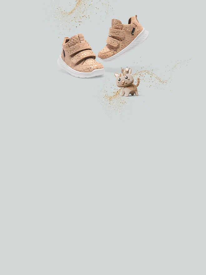 superfit Mädchen, Jungen BREEZE Sneaker high mit Klettverschluss - Farbe: Beige - Material: Effektleder