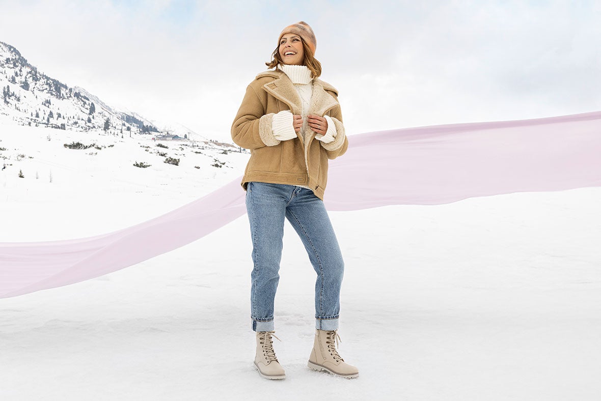 legero Woman MONTA Lace-up boot  with Zip/Lacing - Material: Nappa leather - Colour: Beige