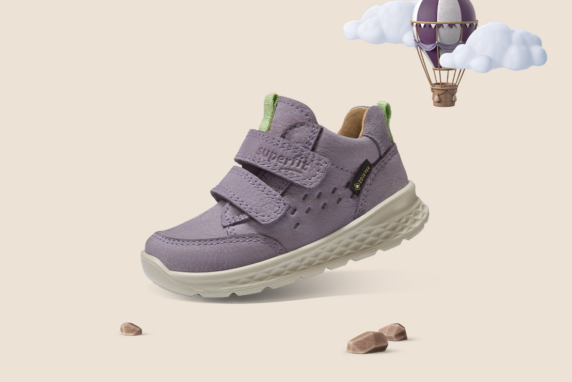 superfit Girls BREEZE Sneakers low with velcro fastener - Material: Nubukleder - Color: Purple/Light Green