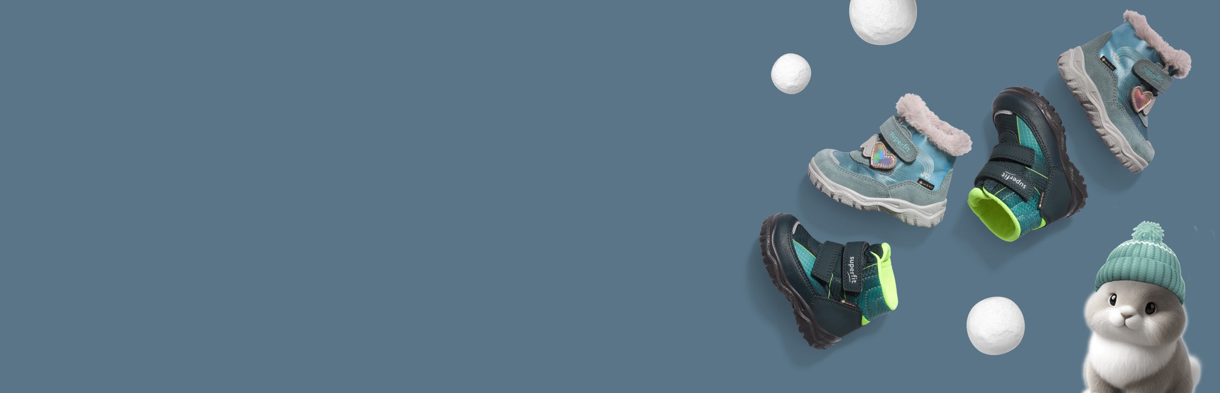 superfit HUSKY+ Boots für Mädchen und Jungen in Blau und Grün – Klettverschluss