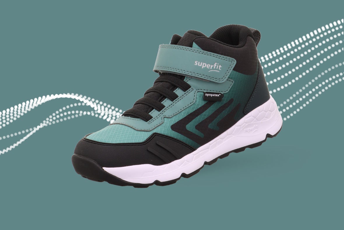 superfit Mädchen, Jungen FREE RIDE Sneaker high mit Klett/Elastikschnürung - Material: Synthetik - Farbe: Grün