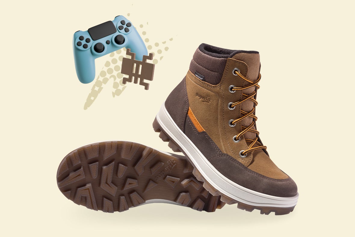 superfit Boys TEDD Boot  with Zip/Lacing - Material: Suede - Colour: Brown