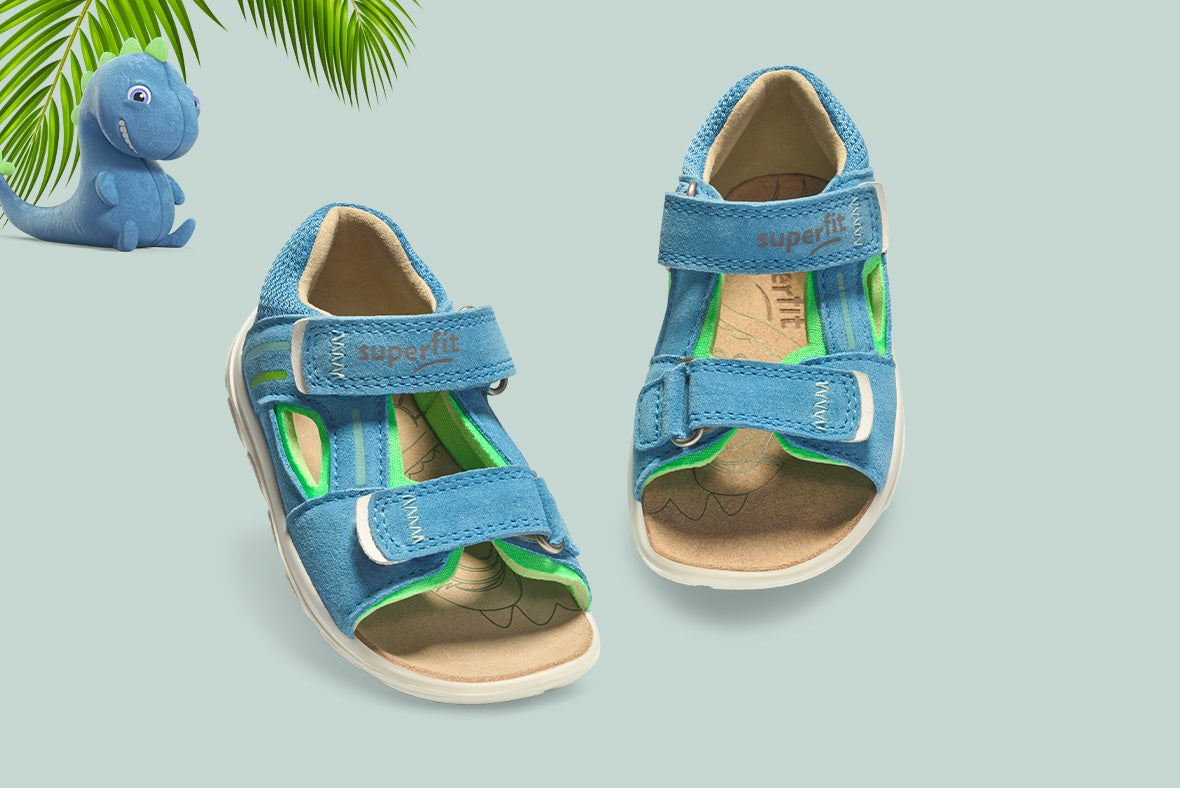 superfit Boys NINO Sandal with Velcro Fastener - Colour: Blue - Material: Suede