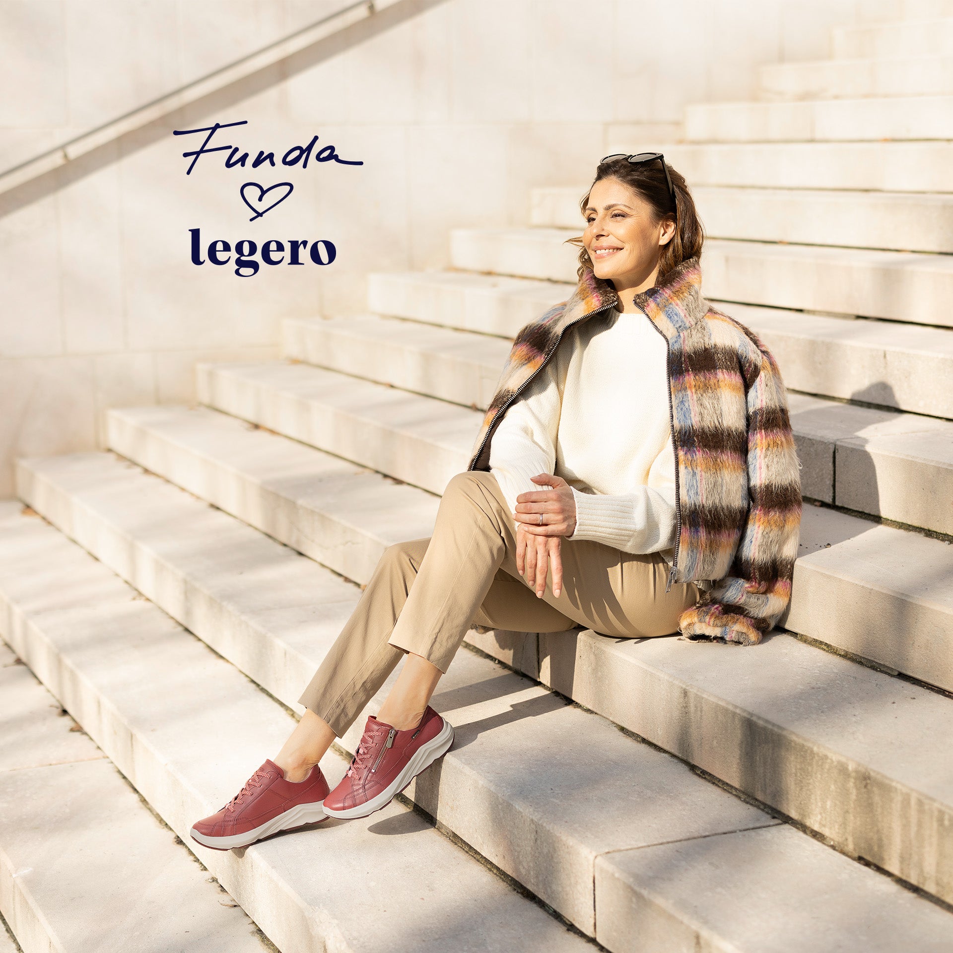 legero Damen BLISS Sneaker low mit Reißverschluss/Schnürung - Material: Nappaleder - Farbe: Rot