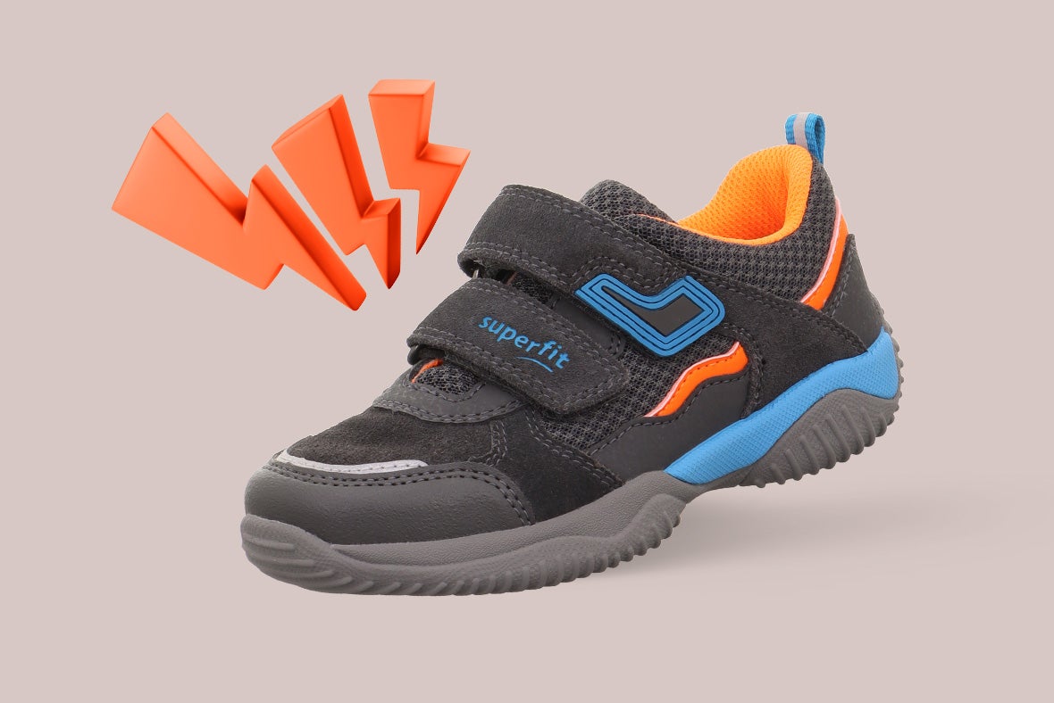superfit Jungen STORM Sneaker low mit Klettverschluss - Material: Synthetik - Farbe: Grau