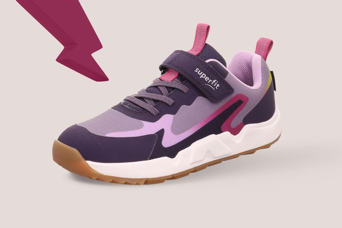 superfit Mädchen AGOS Sneaker low mit Klett/Elastikschnürung - Farbe: Blau - Material: Textil