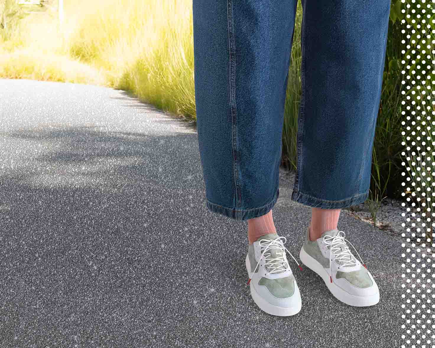 Think! Damen TURNA LIGHT DAMEN Sneaker low mit Reißverschluss/Schnürung - Farbe: Grün - Material: Lederkombination