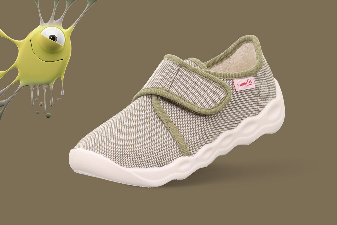 superfit Boys BUBBLE Slipper with Velcro Fastener - Colour: Green - Material: Textile