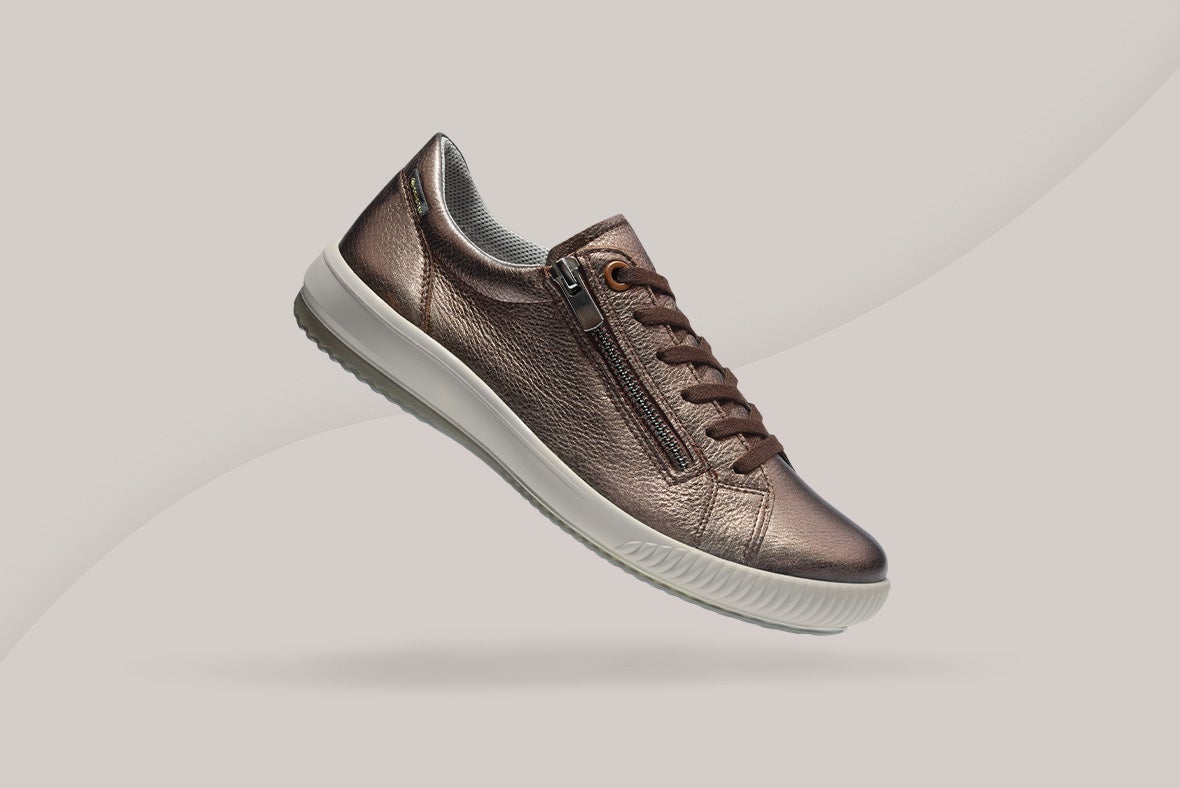 legero Damen TANARO 5.0 Sneaker low mit Reißverschluss/Schnürung - Material: Effektleder - Farbe: Braun
