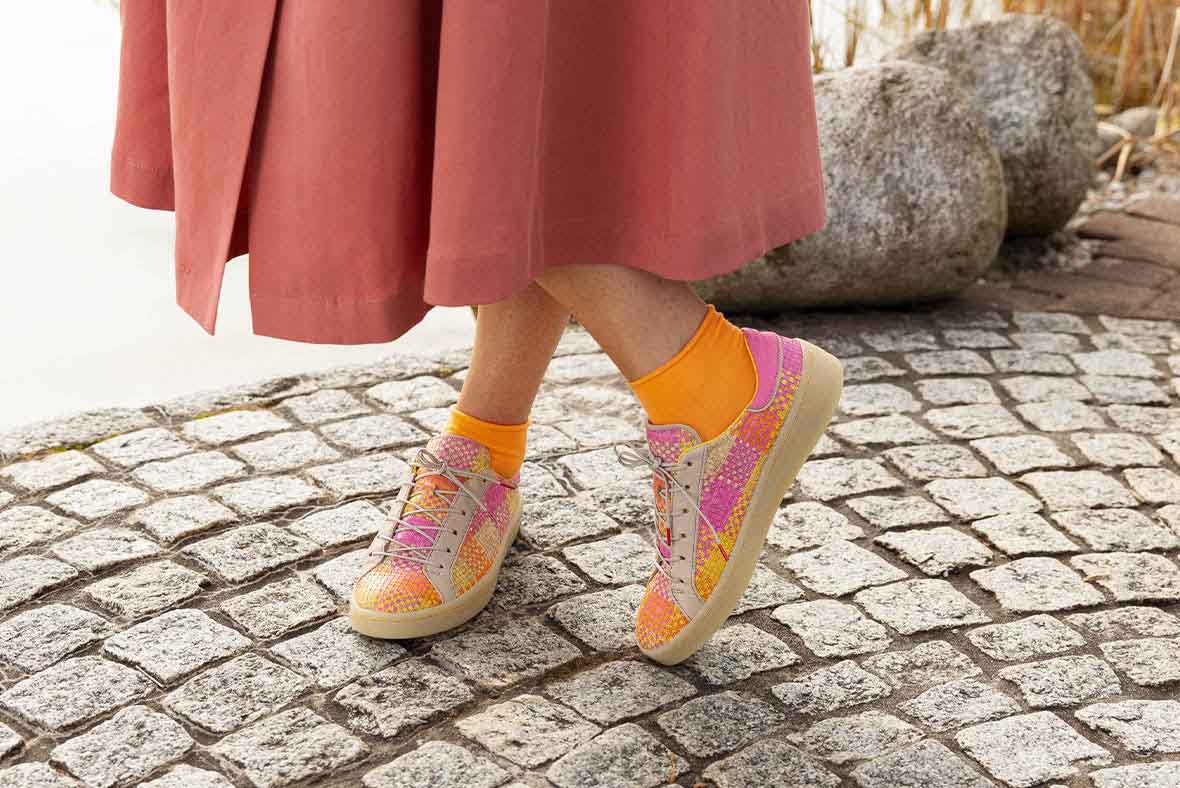 Think! Woman KUMI Sneakers low with Lacing - Material: Leather combination - Colour: Fuxia/Combi