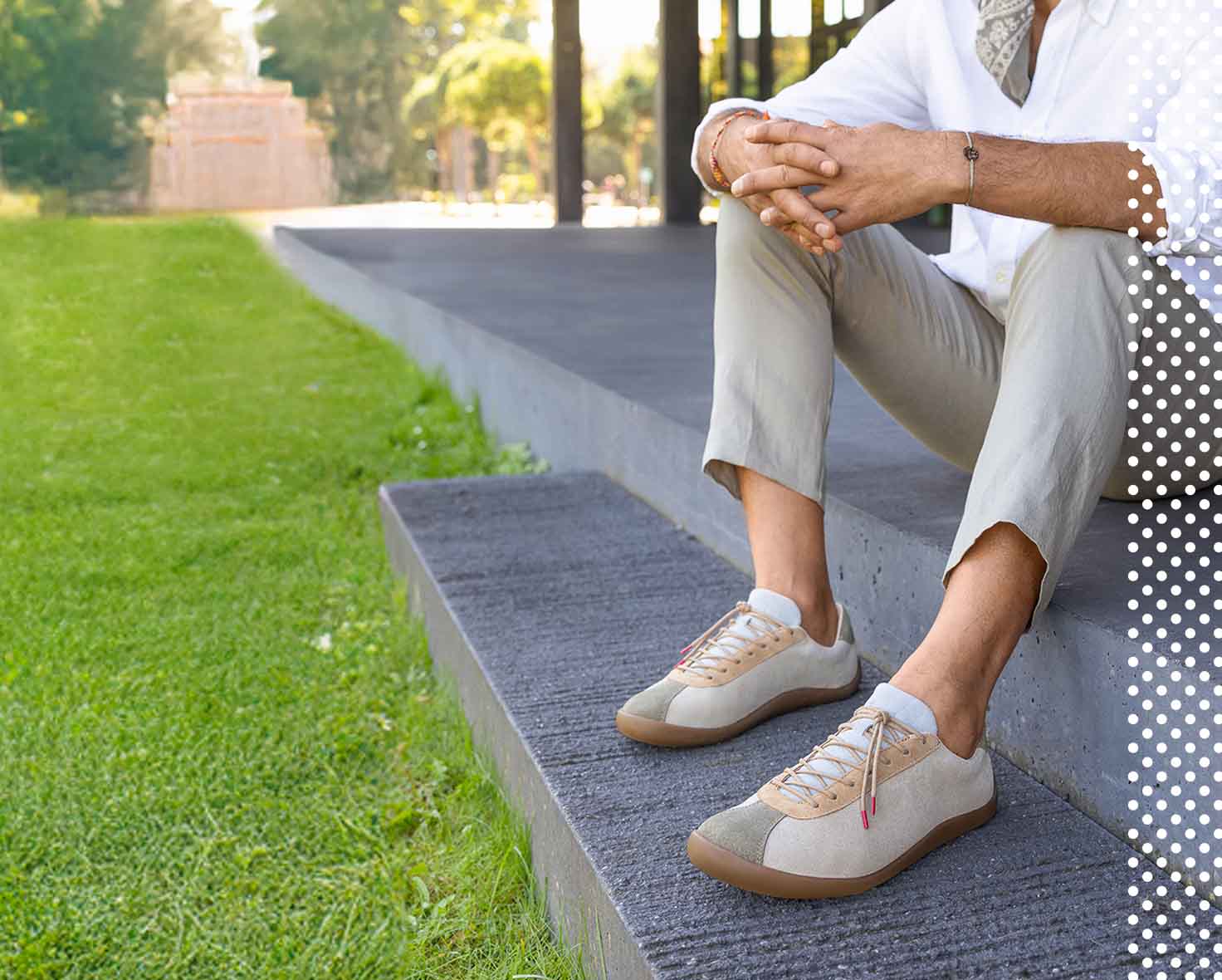 Think! Herren HAPPAT Sneaker low mit Schnürung - Farbe: Beige - Material: Veloursleder