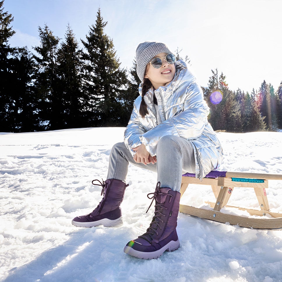 superfit Mädchen AURORA Stiefel mit Reißverschluss/Schnürung - Material: Textil - Farbe: Lila