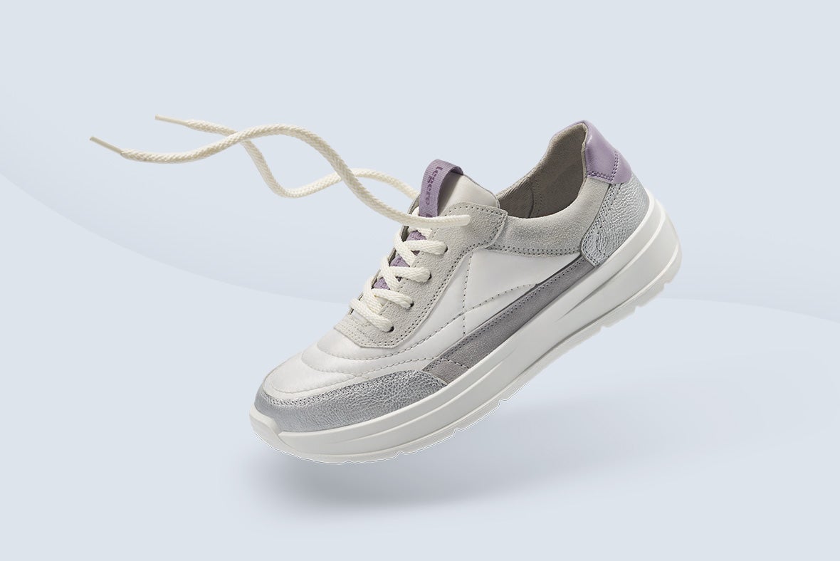 legero SPRINTER Damen Sneaker low mit Schnürung - Material: Veloursleder - Farbe: Weiss