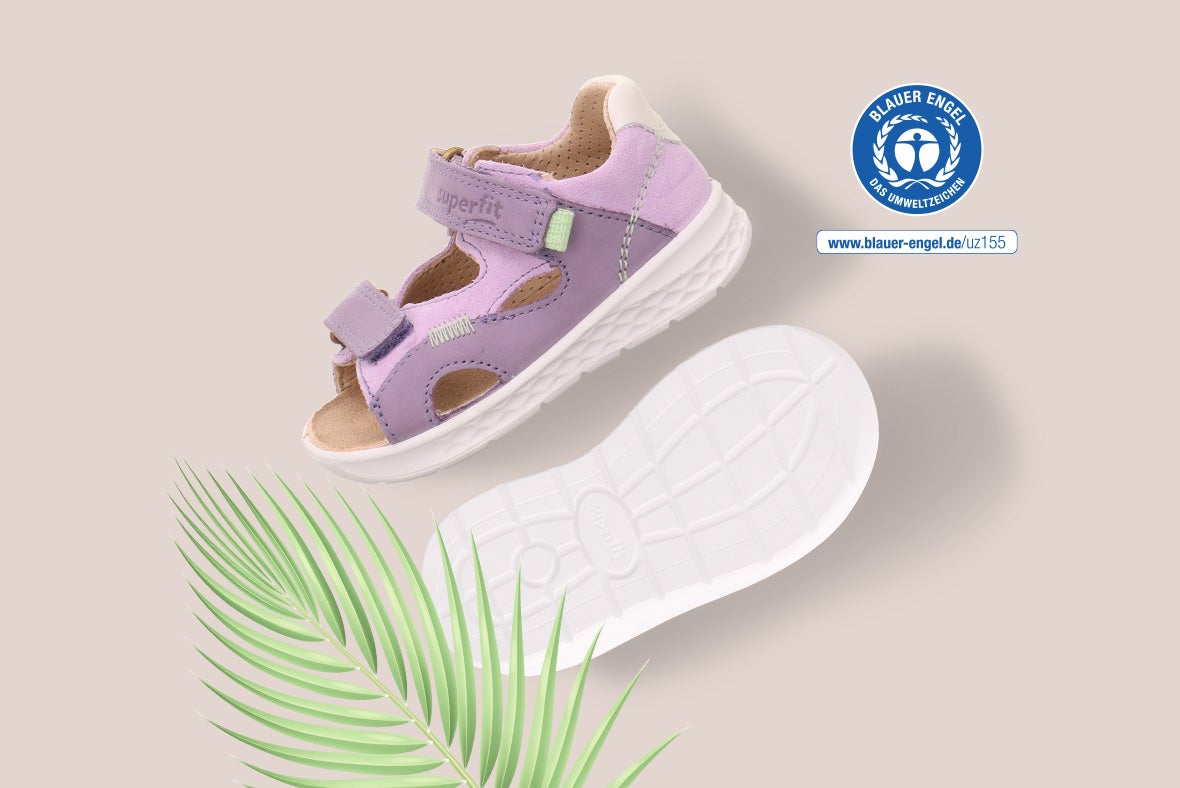 superfit Mädchen LAGOON MIDI Sandale mit Klettverschluss - Farbe: Blau - Material: Nubukleder