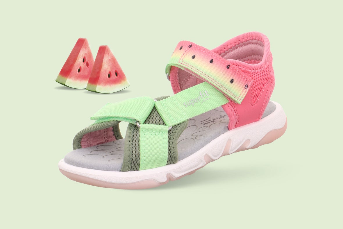 superfit Girls PEBBLES Sandal with Velcro Fastener - Colour: Green - Material: Synthetic