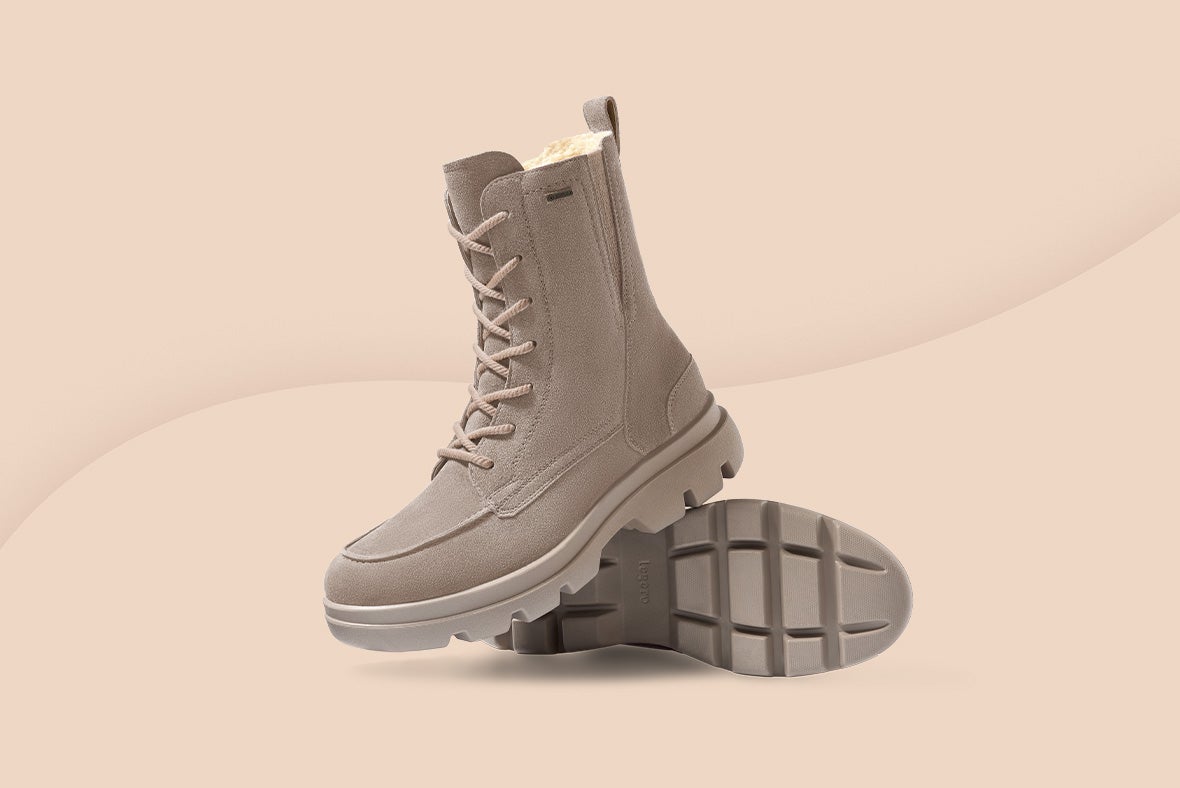 legero Damen ANGELINA Schnürboots mit Reißverschluss - Material: Veloursleder - Farbe: Giotto