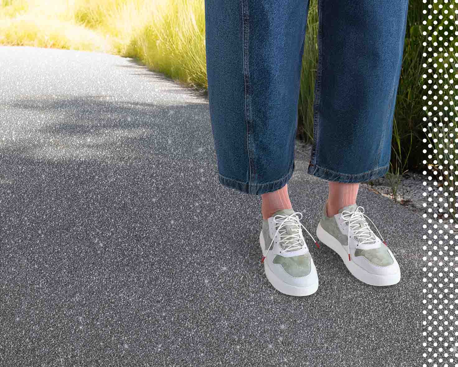 Think! Damen TURNA LIGHT DAMEN Sneaker low mit Reißverschluss/Schnürung - Farbe: Grün - Material: Lederkombination