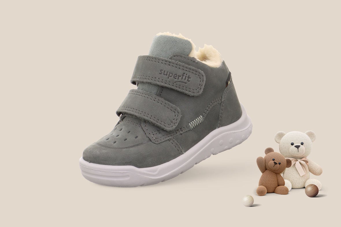 superfit Jungen WHALEY Sneaker high mit Klettverschluss - Farbe: Grün - Material: Nubukleder