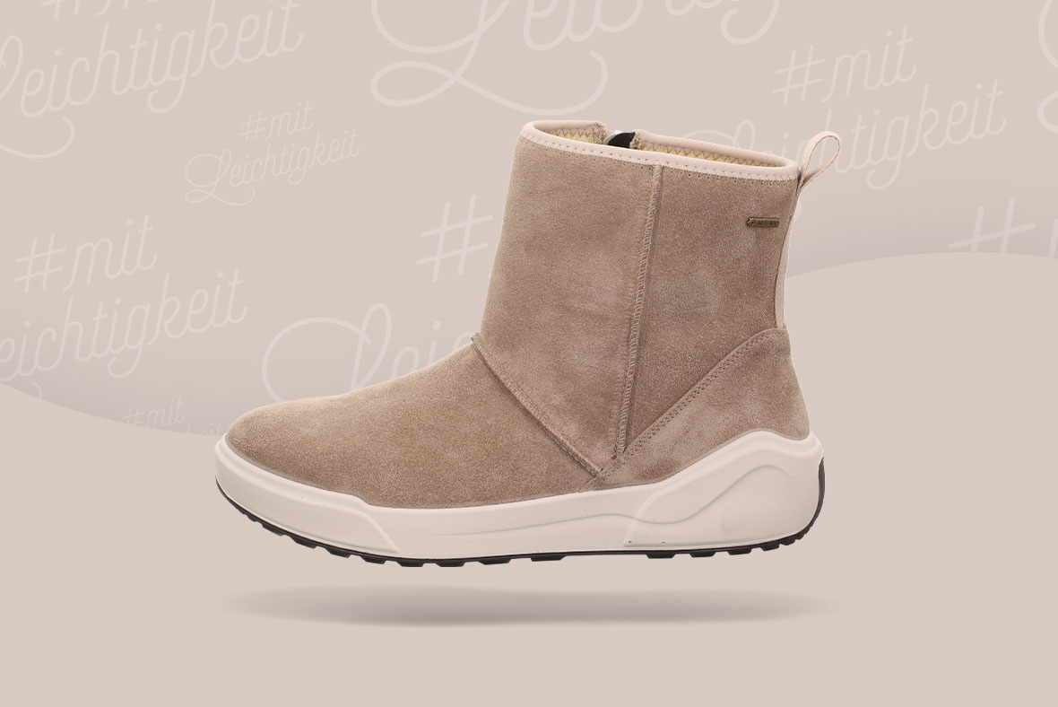 legero COSY Damen Stiefelette mit Reißverschluss - Material: Veloursleder - Farbe: beige