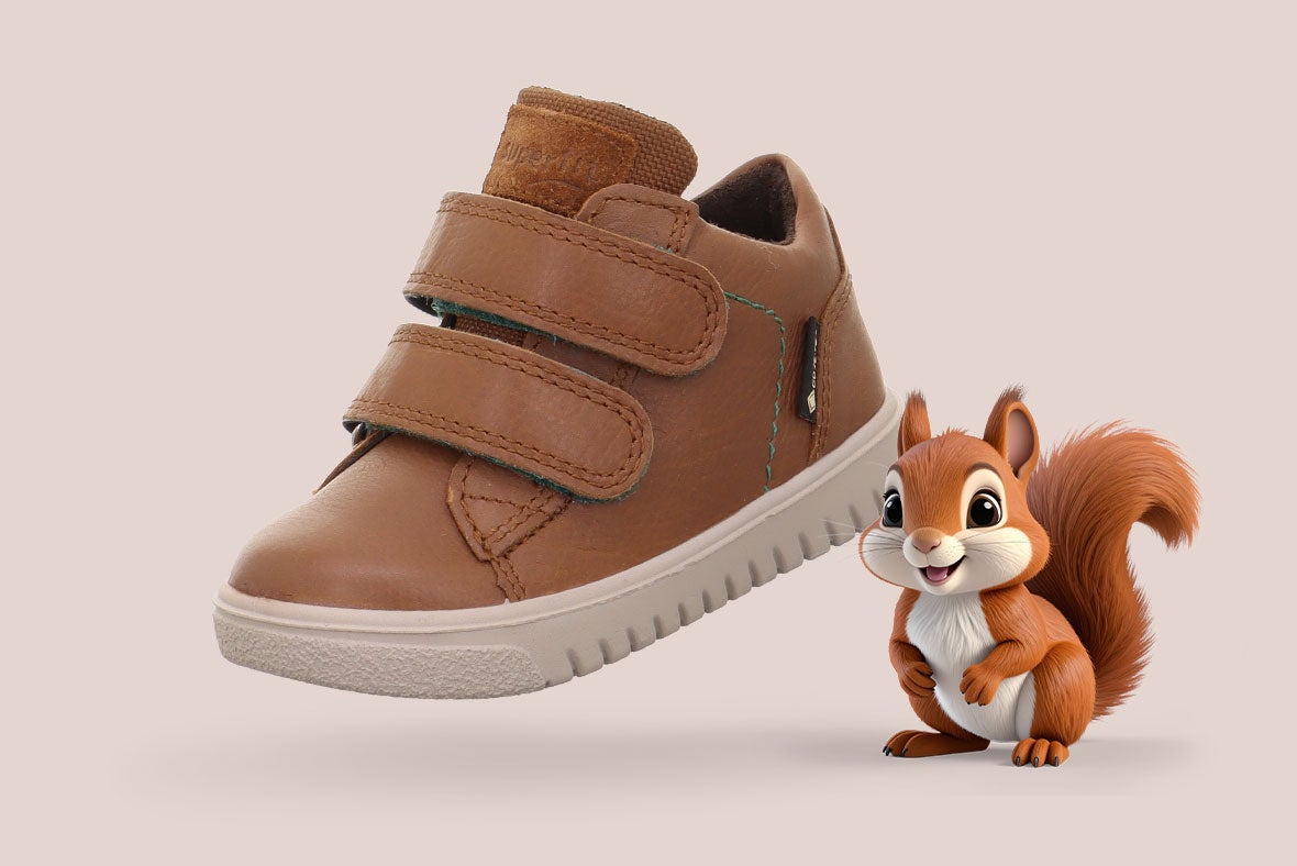 superfit Jungen SUPIES 4S Sneaker high mit Klettverschluss - Farbe: Braun - Material: Nappaleder