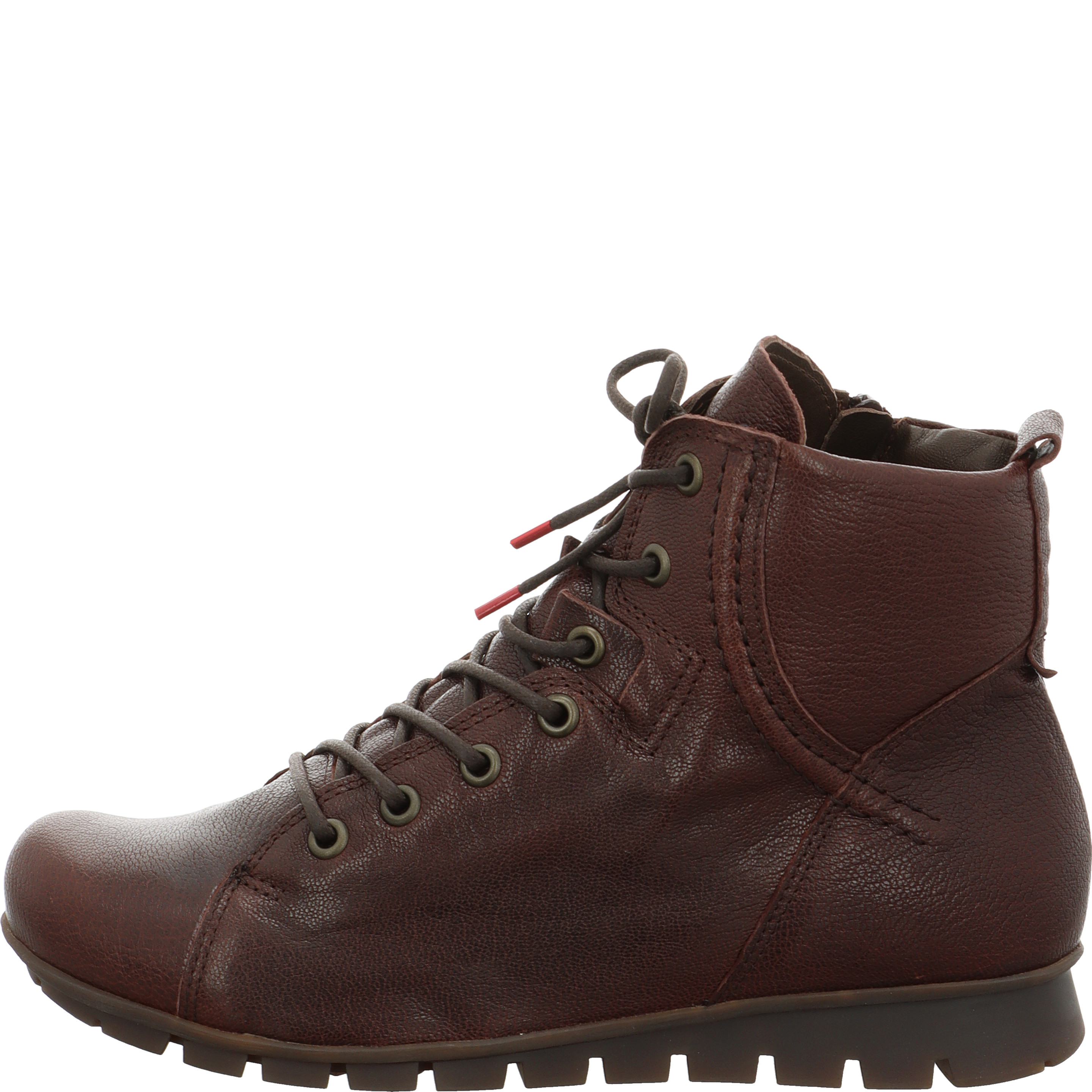 Think MENSCHA Woman Lace up boot - Material: Leather in Brown