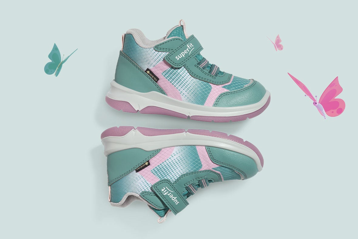 superfit Mädchen COOPER Sneaker high mit Klett/Elastikschnürung - Farbe: Grün - Material: Synthetik