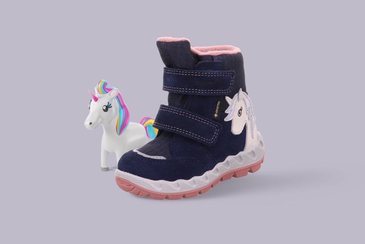 superfit Mädchen ICEBIRD Boots mit Klettverschluss - Material: Veloursleder - Farbe: Blau