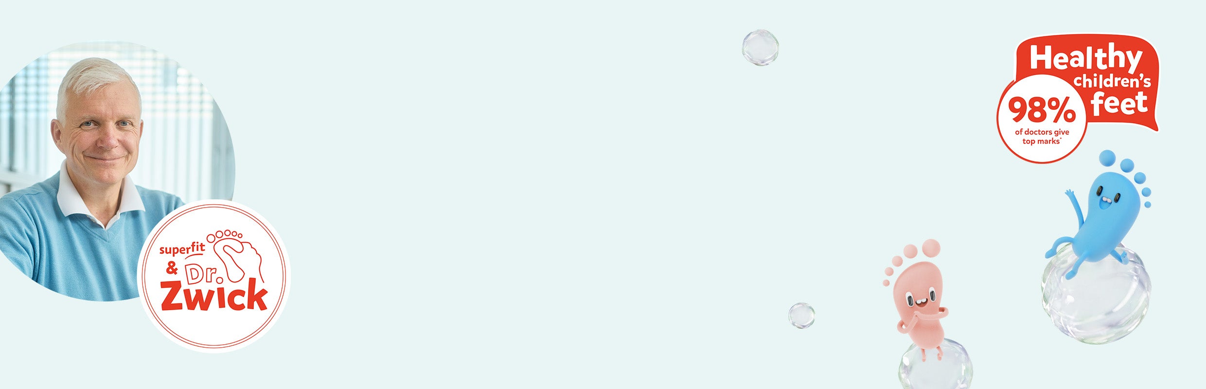 Dr. Zwick explaining for superfit how to support healthy kids' feet