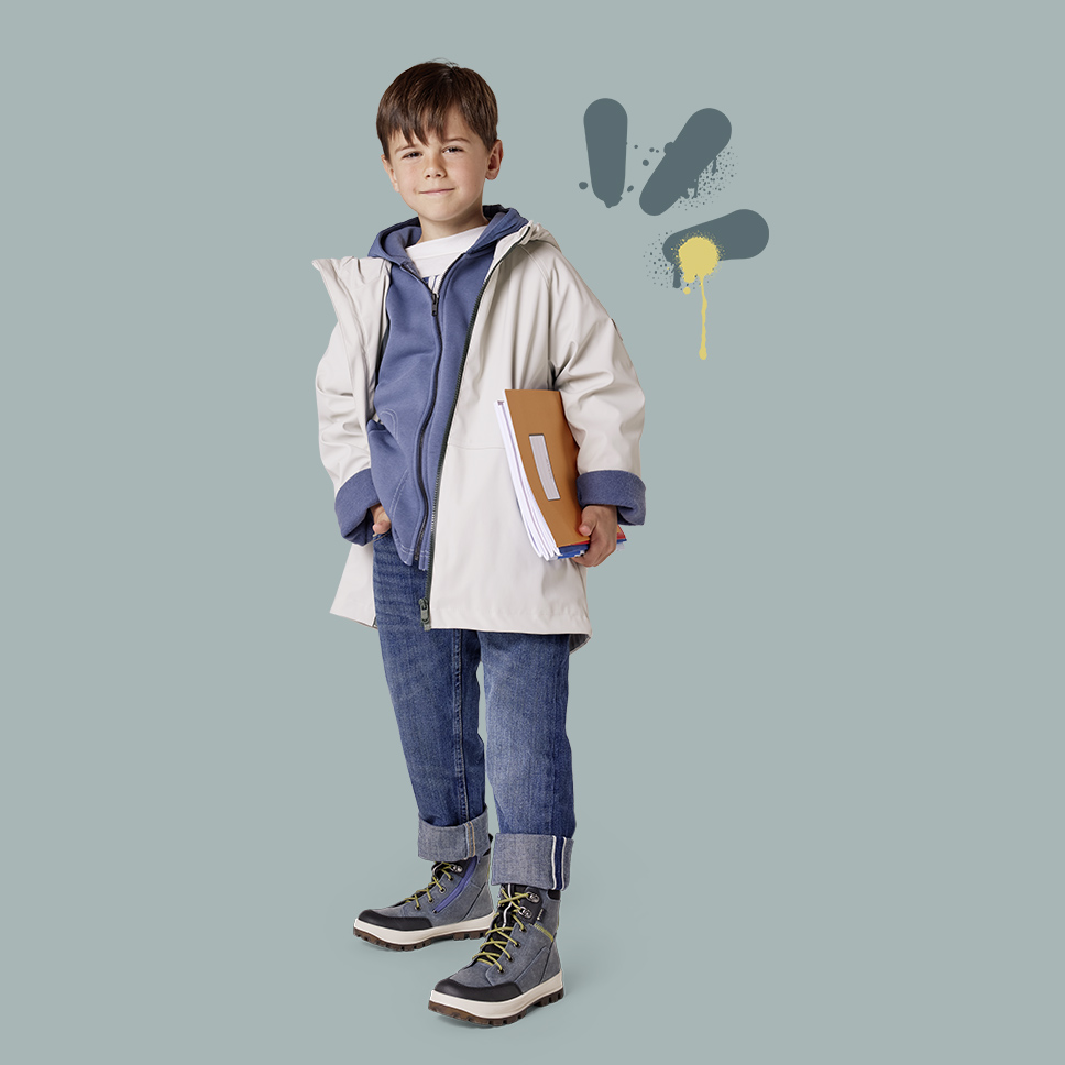 superfit Jungen TEDD Boots mit Reißverschluss - Material: Veloursleder - Farbe: Blau/Gelb