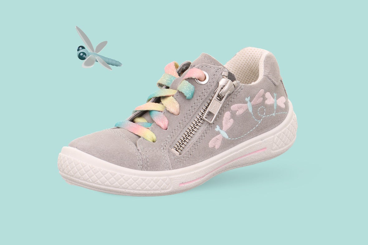 superfit Girls TENSY Sneakers low with Zip/Lacing - Colour: Grey - Material: Suede