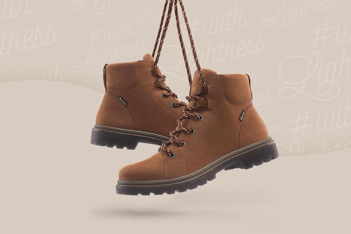 legero Woman MONTA Lace-up boot with lacing - Material: Nubuck leather - Color: Toffe