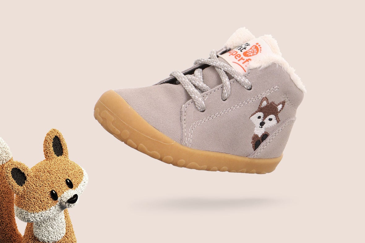 superfit Mädchen, Jungen FLUMMI Sneaker high mit Schnürung - Farbe: Beige - Material: Veloursleder