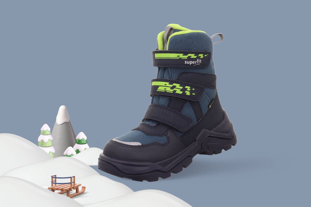 superfit Mädchen, Jungen SNOW MAX Stiefel mit Klettverschluss - Farbe: Blau - Material: Synthetik