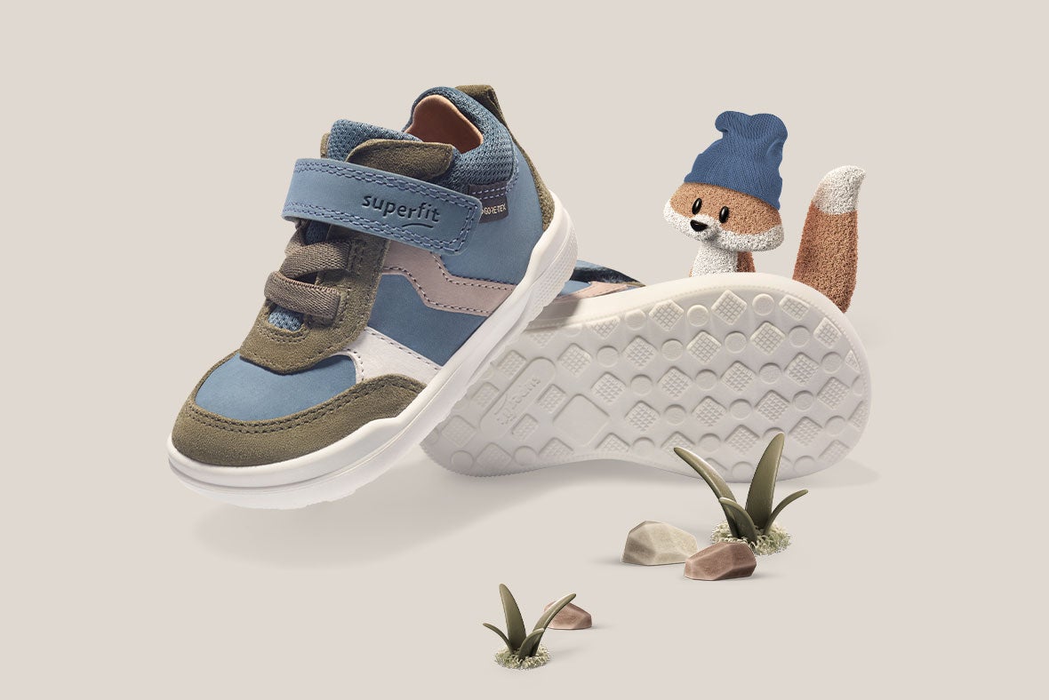 superfit Jungen SUPERFREE 2.0 Sneaker high mit Klett/Elastikschnürung - Farbe: Grün - Material: Veloursleder