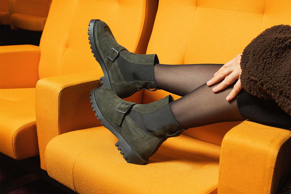Think! Woman TRENTO Ankle Boots with Elastic - Colour: Green - Material: Suede