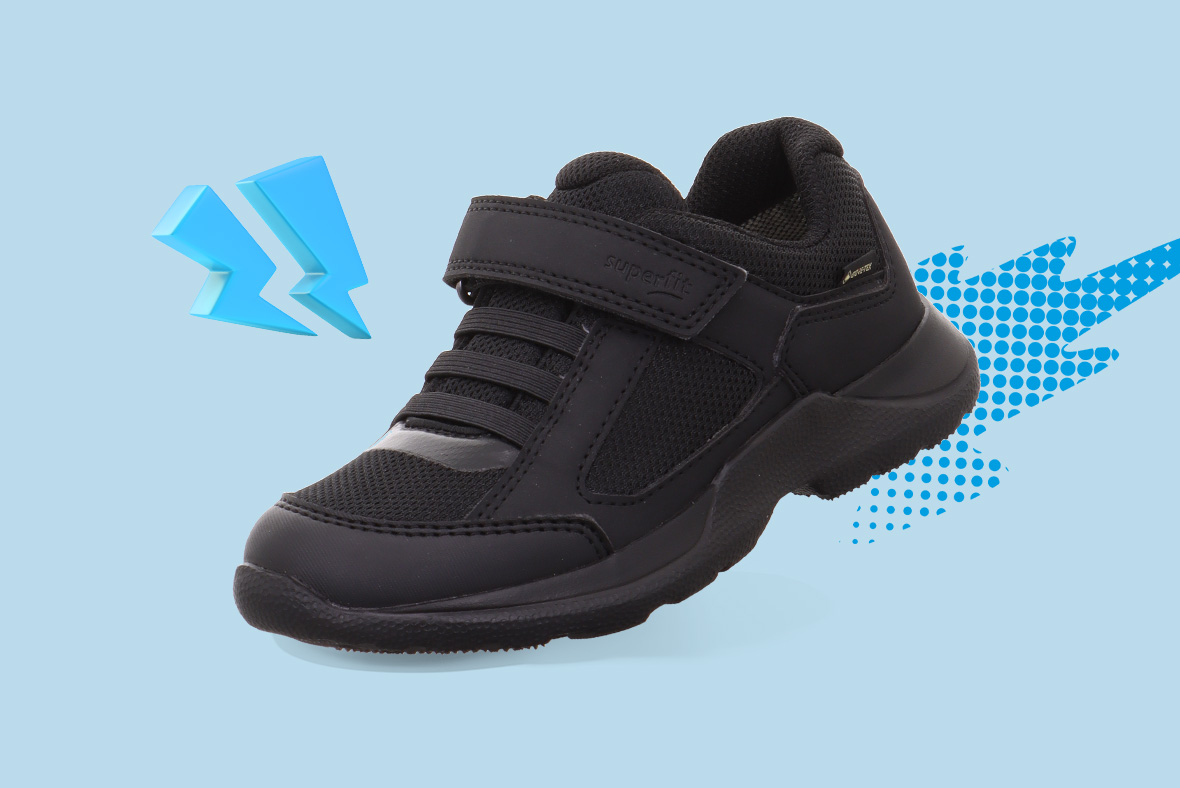 superfit RUSH Kinder Sneaker mit Klettverschluss - Material: Synthetik - Farbe: Schwarz