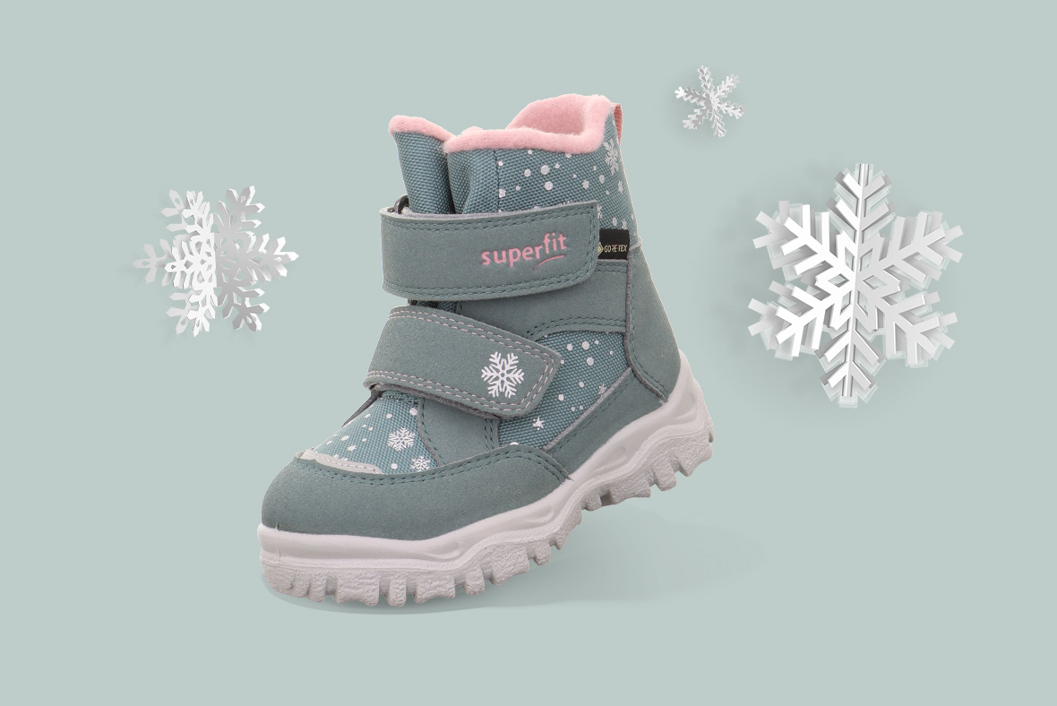 superfit Mädchen HUSKY1 Boots mit Klettverschluss - Material: Textil - Farbe: Hellgrün/Rosa