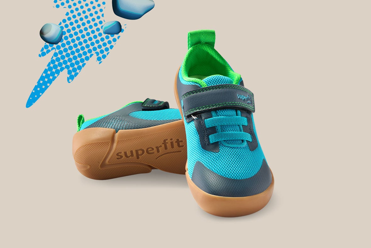 superfit Mädchen, Jungen VENTO Sneaker low mit Klett/Elastikschnürung - Farbe: Blau - Material: Textil