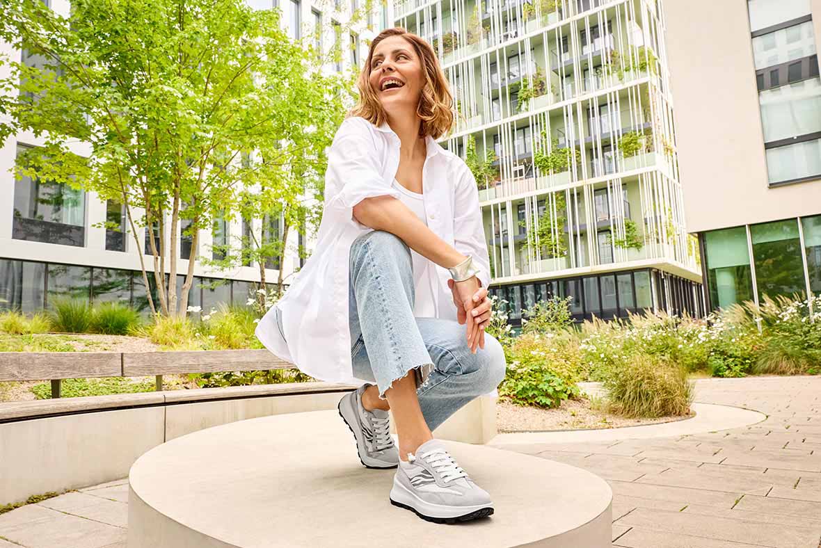 legero Damen T4 RUN Sneaker low mit Elastikschnürung - Farbe: Grau