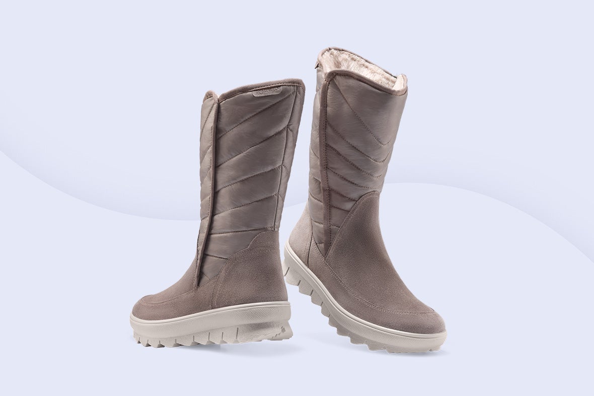 legero Damen NOVARA Stiefel mit Reißverschluss - Material: Veloursleder - Farbe: Beige