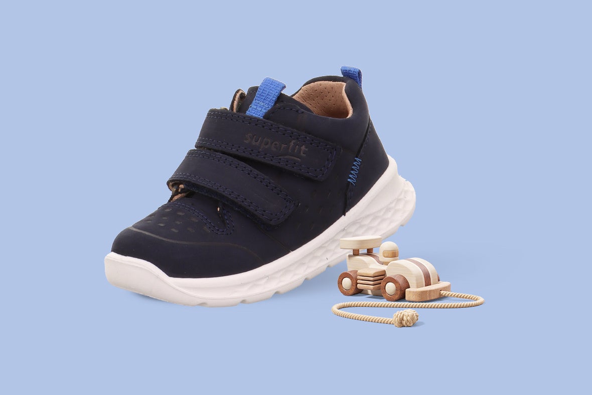 superfit Mädchen, Jungen BREEZE Sneaker high mit Klettverschluss - Material: Nubukleder - Farbe: Blau