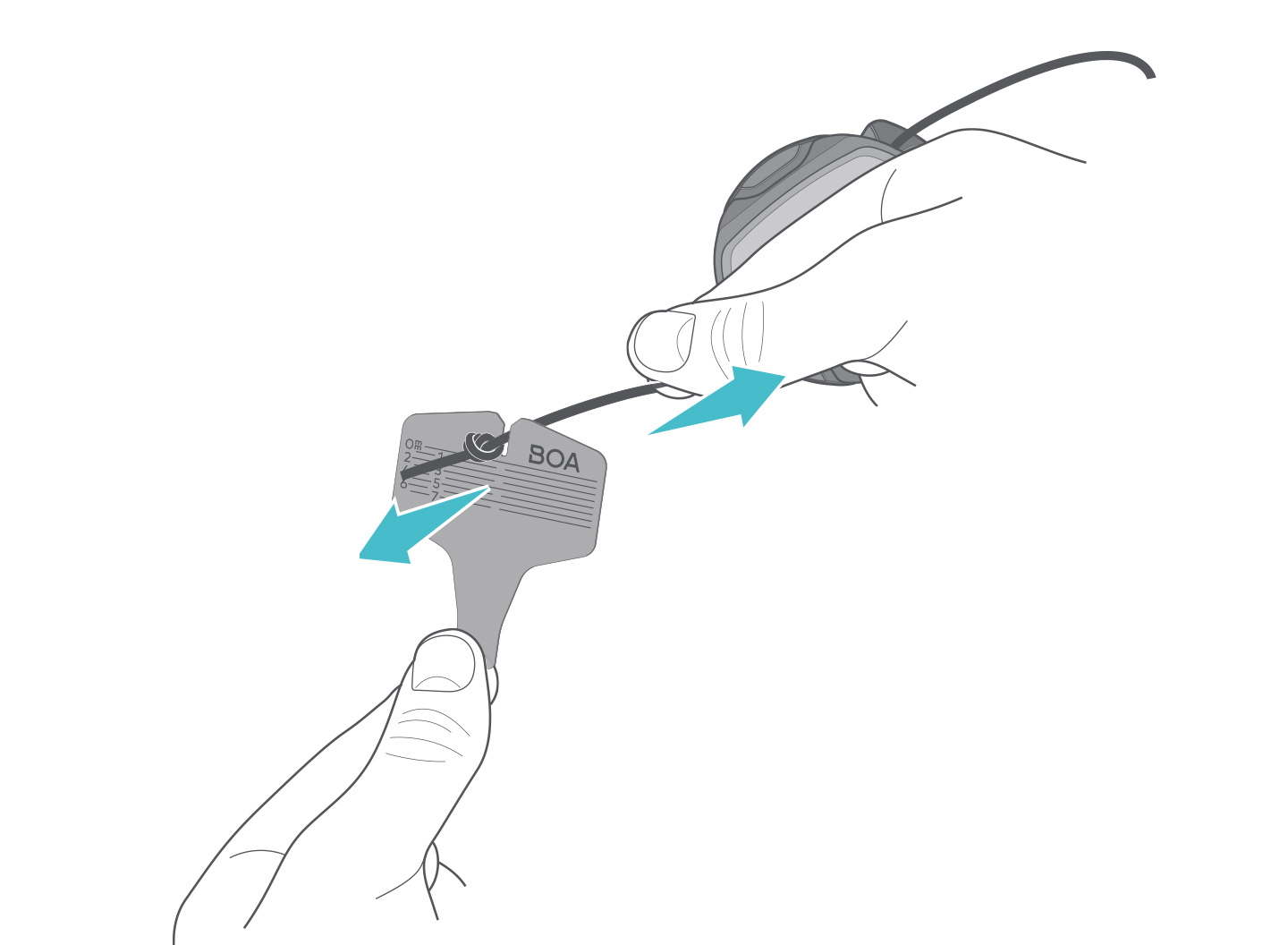 BOA fastener repair instructions, step 10: Use the enclosed tool to tighten the knot again.