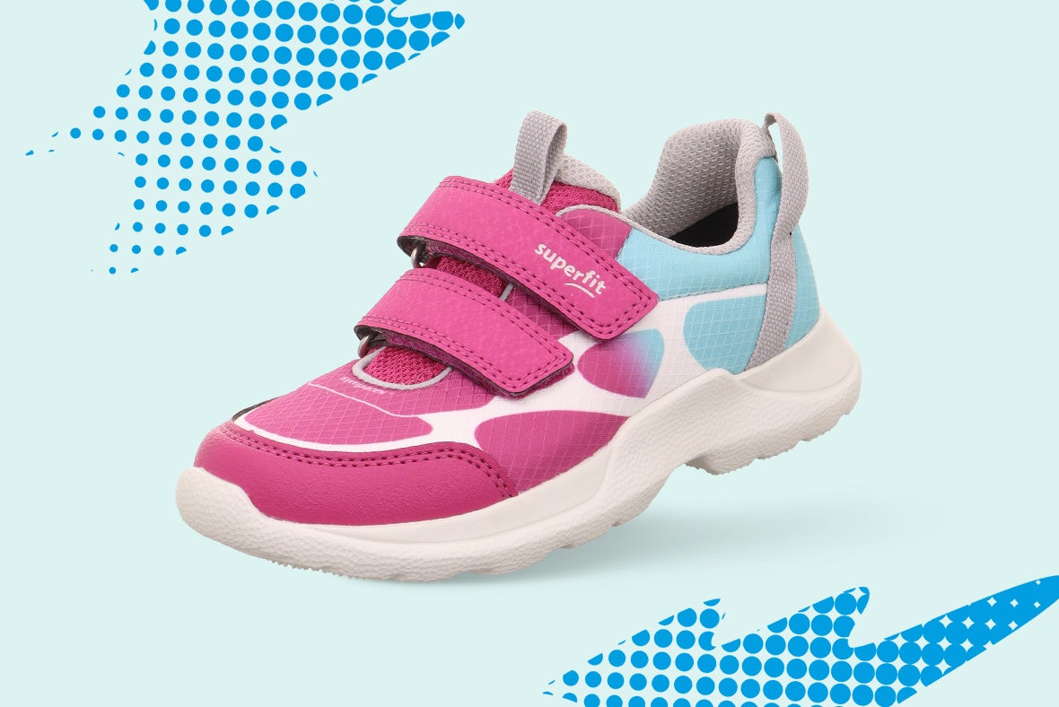 superfit Girls RUSH Sneakers low with Velcro Fastener - Colour: Red - Material: Textile