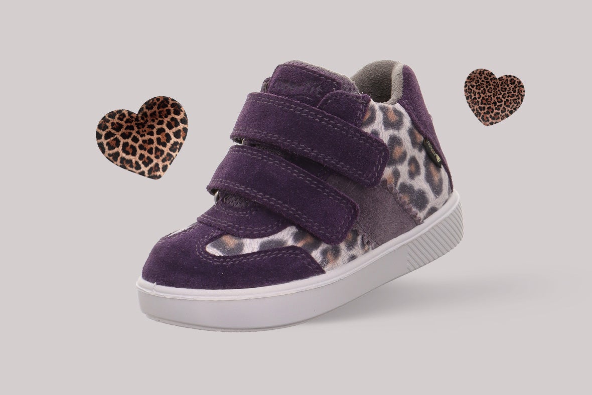 superfit Mädchen SUPIES Sneaker high mit Klettverschluss - Material: Veloursleder - Farbe: Lila/Mehrfarbig