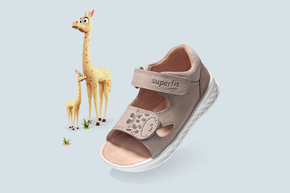 superfit Jungen LAGOON Sandale mit Klettverschluss - Material: Nubukleder - Farbe: Beige