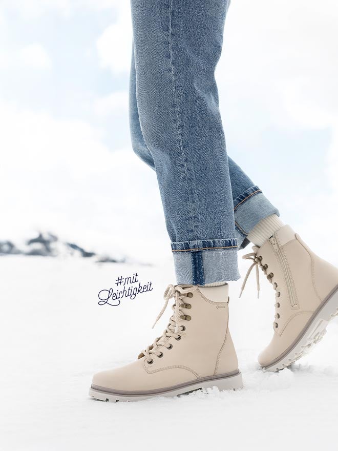 legero Damen MONTA Schnürboots mit Reißverschluss/Schnürung - Material: Nappaleder - Farbe: Beige