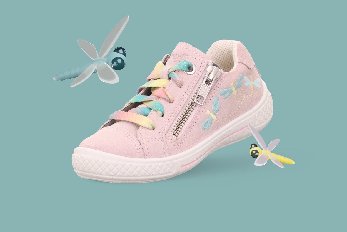 superfit Mädchen TENSY Sneaker low mit Reißverschluss - Material: Veloursleder - Farbe: Rosa