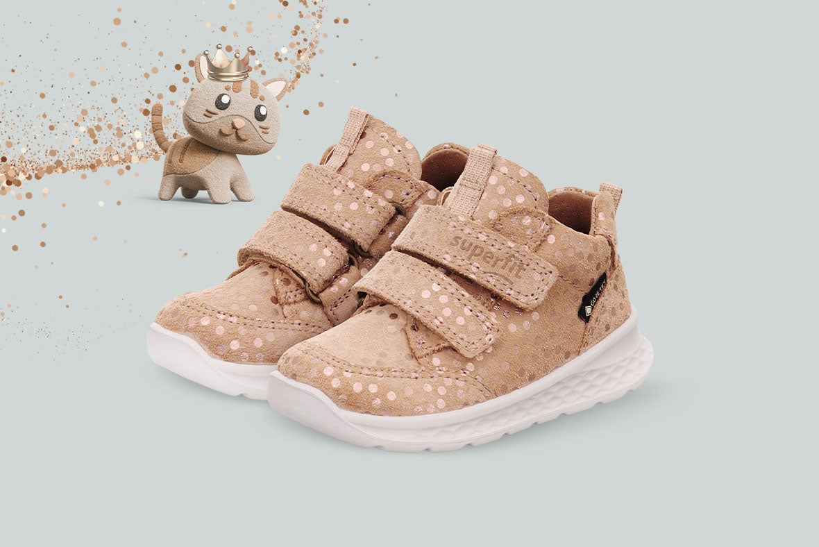 superfit Mädchen, Jungen BREEZE Sneaker high mit Klettverschluss - Farbe: Beige - Material: Effektleder