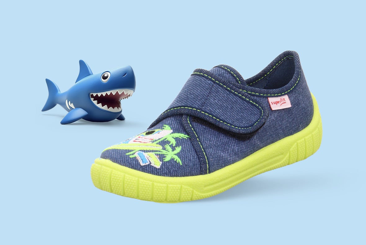 superfit Boys BILL Slipper with Velcro Fastener - Colour: Blue - Material: Textile