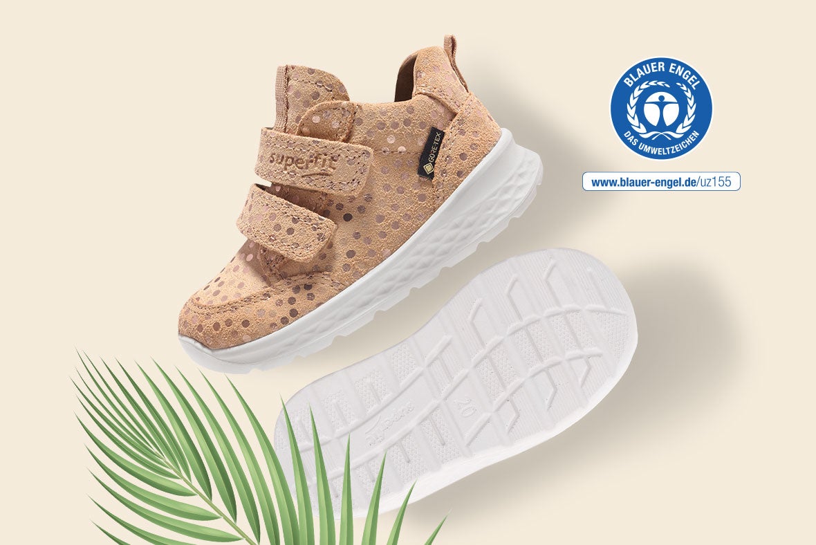 superfit Mädchen, Jungen BREEZE Sneaker high mit Klettverschluss - Farbe: Beige - Material: Effektleder